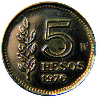 Moeda de 5 Pesos - Argentina