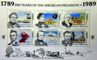 Bloco Postal - 200 anos Presidncia Americana - Dominique