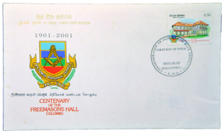 Envelope Comemorativo ao Centenrio da Maonaria no Sri Lanka