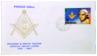 Envelope com selo em Homenagem ao Maom Prince Hall - Barbados