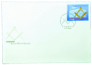 Envelope com Selo Comemorativo aos 200 anos de Fundao do Grande Oriente Lusitano - Portugal