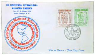 Envelope da  VIII Conferncia Interamericana da Maonaria Simblica - Repblica Dominicana