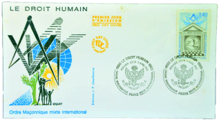 Envelope da Loja Manica Mista Internacional "Direitos Humanos"