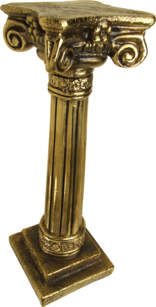 Coluna Corntia em gesso com pintura em bronze 