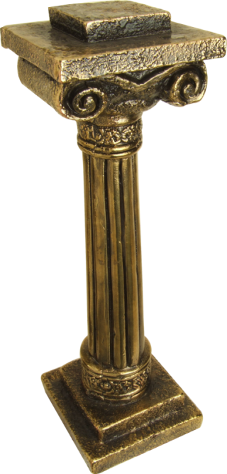 Coluna Jnica em gesso com pintura em bronze 