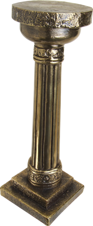 Coluna Drica em gesso com pintura em bronze 